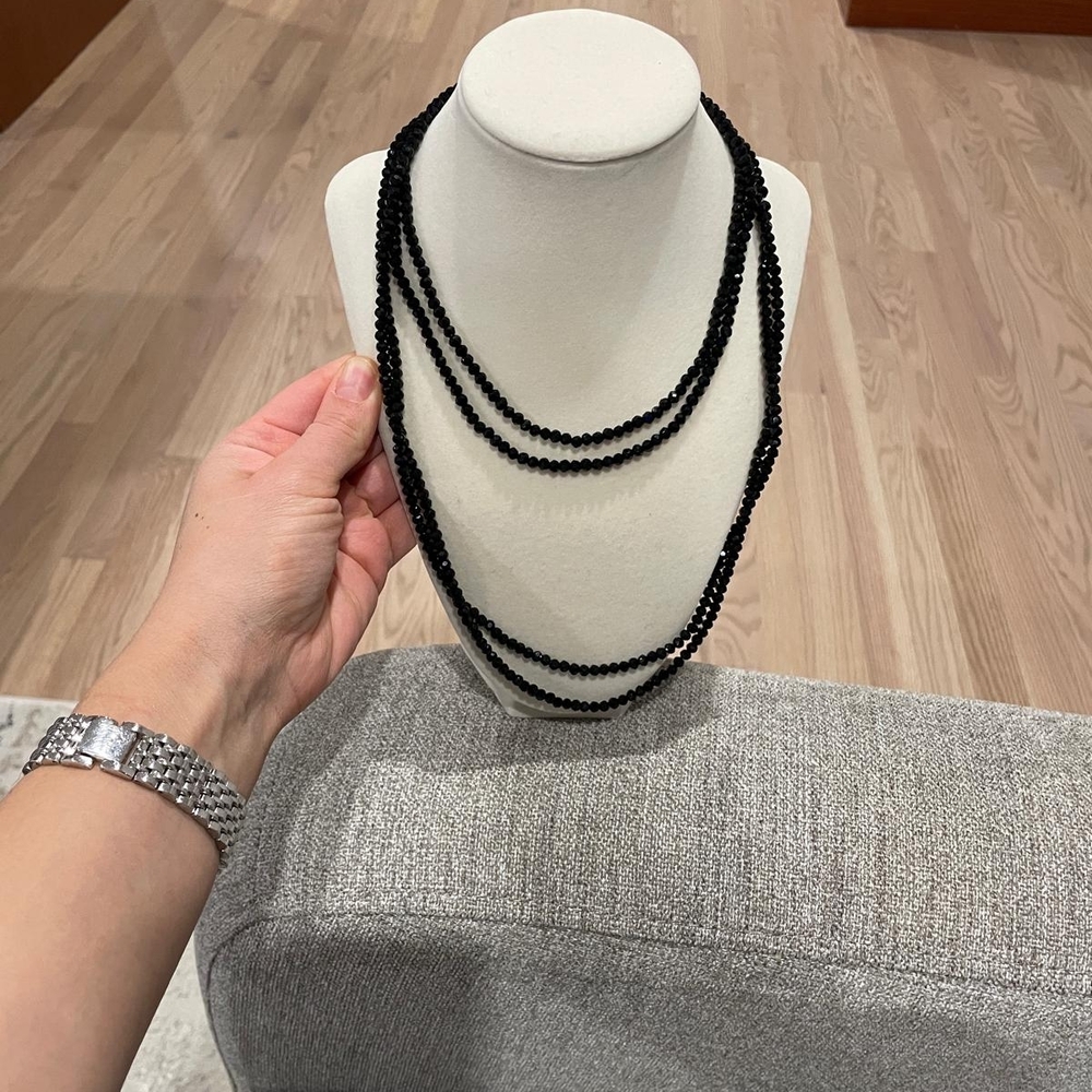 Elegant Black Beaded Necklace